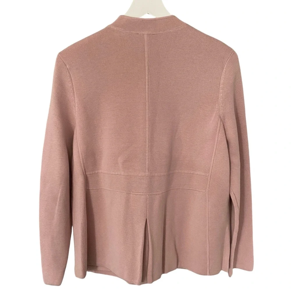 Talbots Dressy Knit Sweater Barbiecore Dusty Rose Pink Cardigan Size Medium